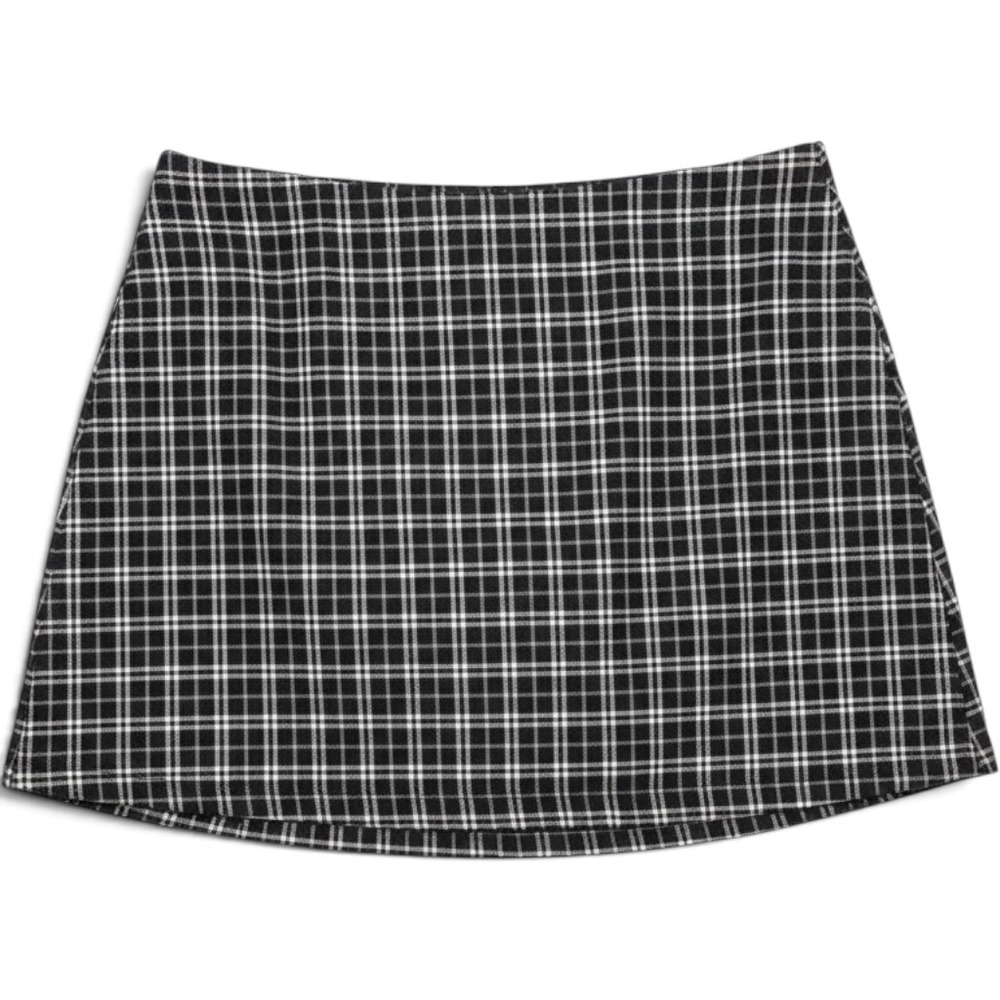 Garage Womens Black White Plaid A-Line Mini Skirt Size XXS